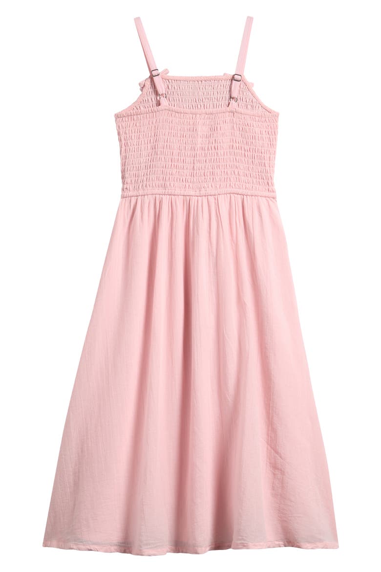 Kids' Smocked Cotton Sundress, Alternate, color, CHALK PINK