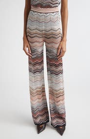 Missoni Sequin Metallic Zigzag Stripe Sweater Pants