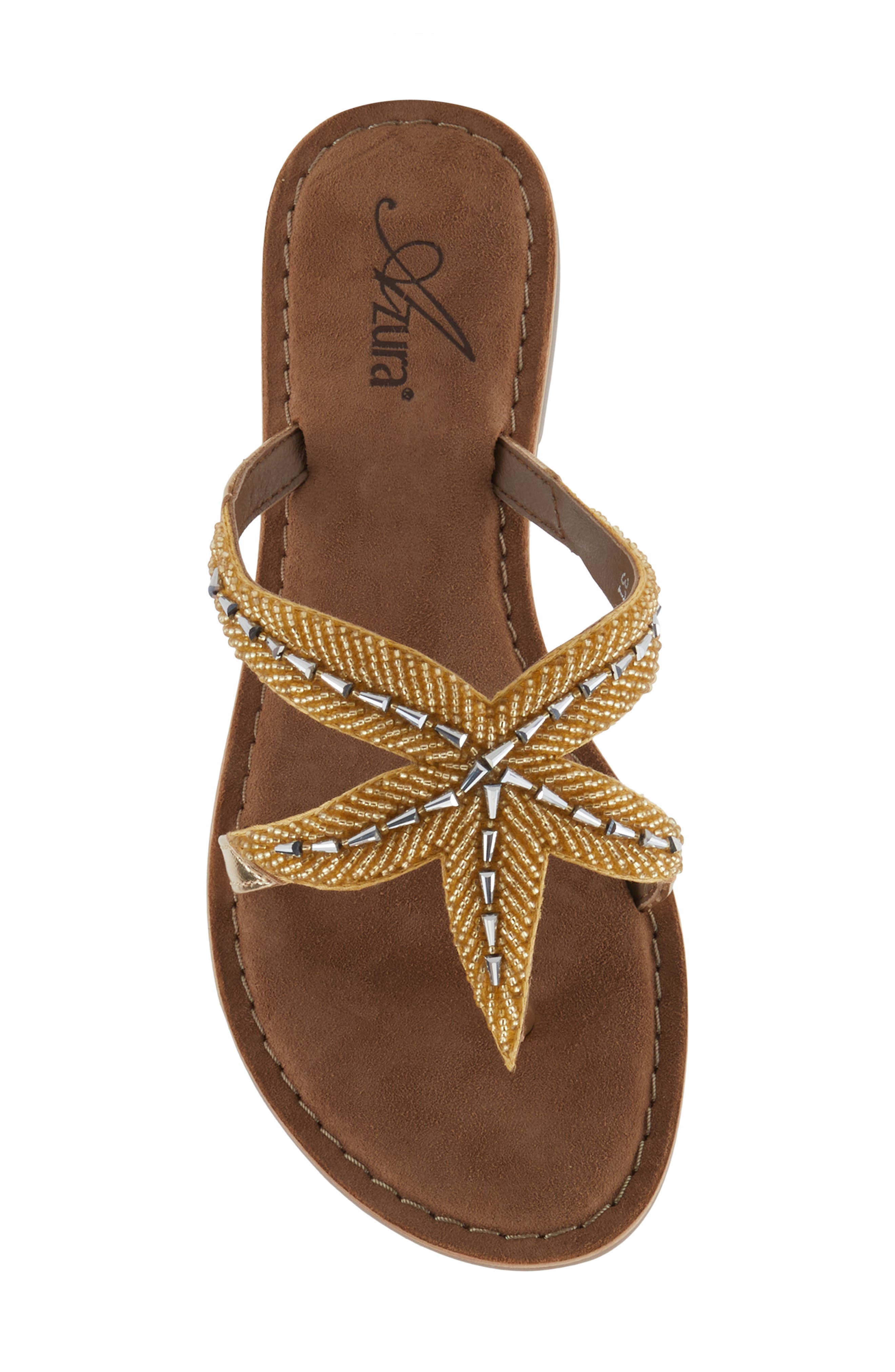 AZURA BY SPRING STEP Starry Flip Flop, Alternate, color, Gold