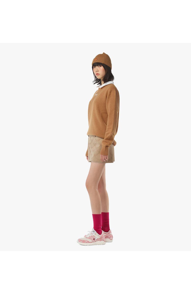 MCM Laurel Sweater in Wool and Recycled Cashmere, Alternate, color, Cognac