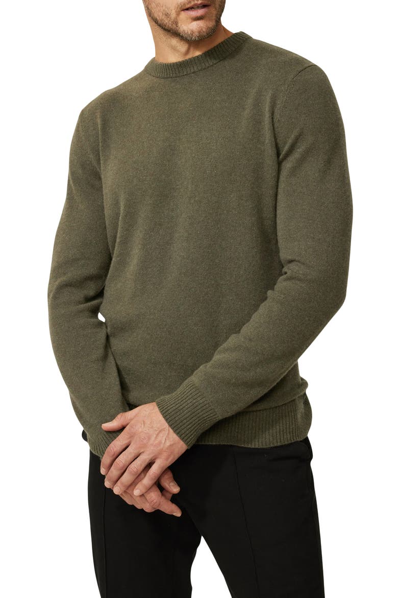 Cashmere Crewneck Sweater, Alternate, color, MILITARY GREEN