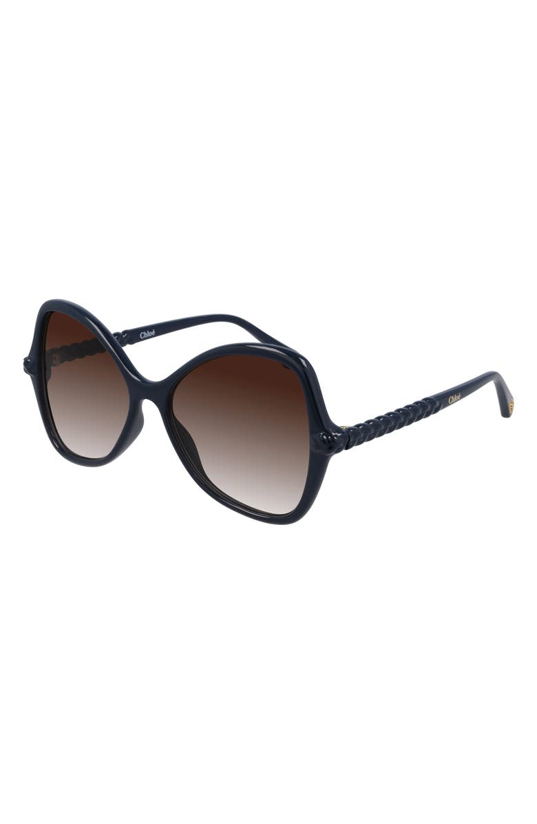 Chloé 56mm Gradient Square Sunglasses, Main, color,