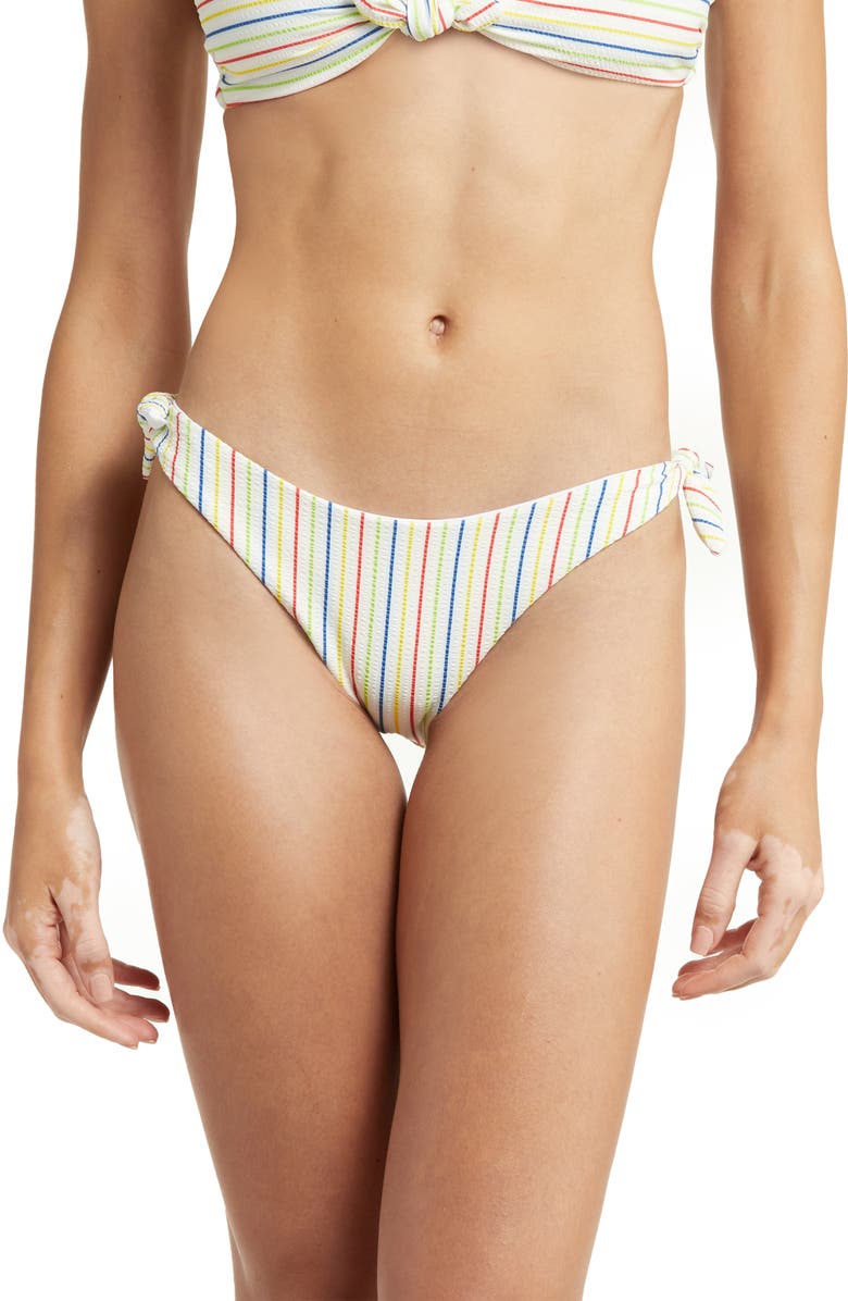 Vitamin A<sup>®</sup> Lou Gignham Side Tie Bikini Bottoms, Main, color, Retro Stripe