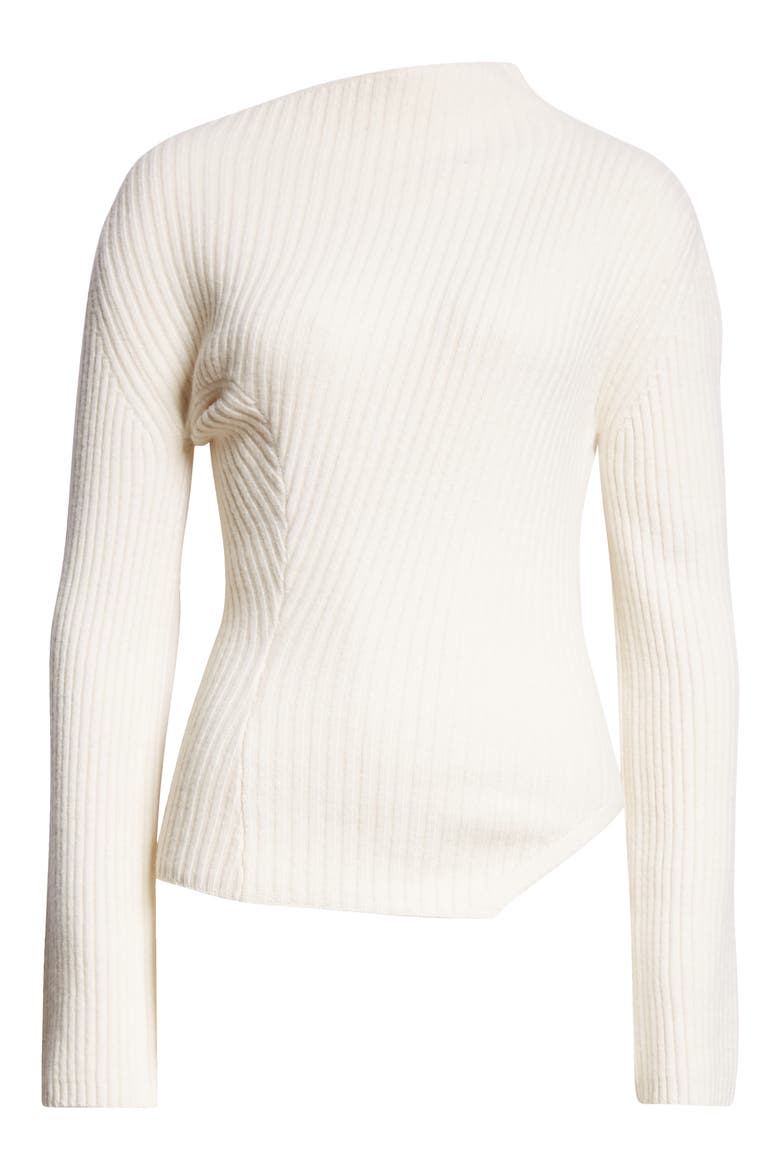 Twisted Rib Wool Sweater, Alternate, color, OFF WHITE