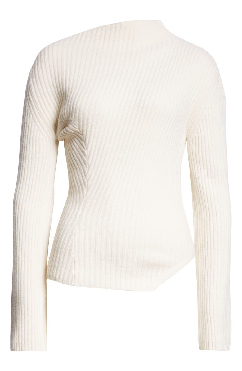 Róhe Twisted Rib Wool Sweater, Alternate, color, Off White