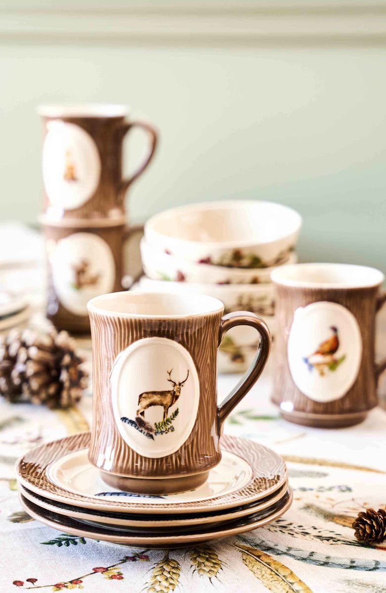 Juliska Forest Walk Stag Mug, Alternate, color, Cafe Au Lait