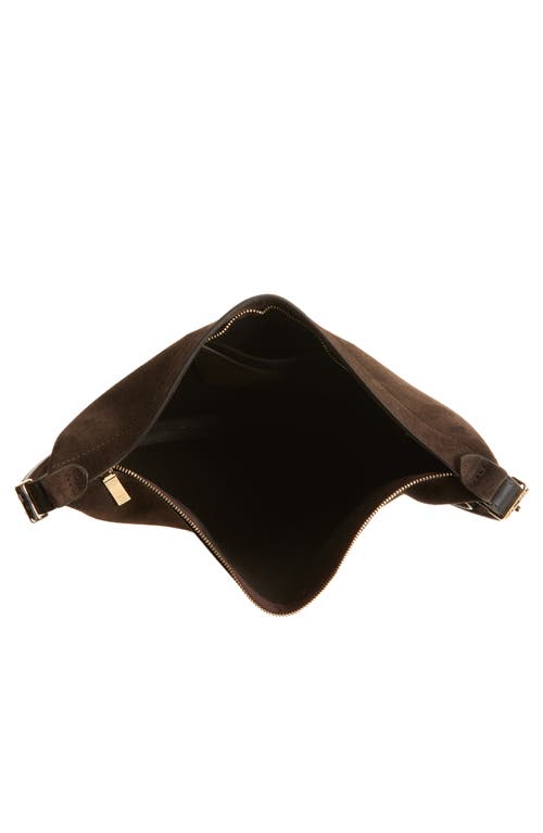 Totême Toteme Scooped Suede Sling Bag In Pepper