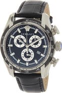 Versace Men's Chronograph Croc Embossed Leather Strap Watch, 44mm