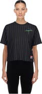 New Era Women's New Era Black Tampa Bay Rays City Connect Throwback Meshback Pinstripe Boxy T-Shirt