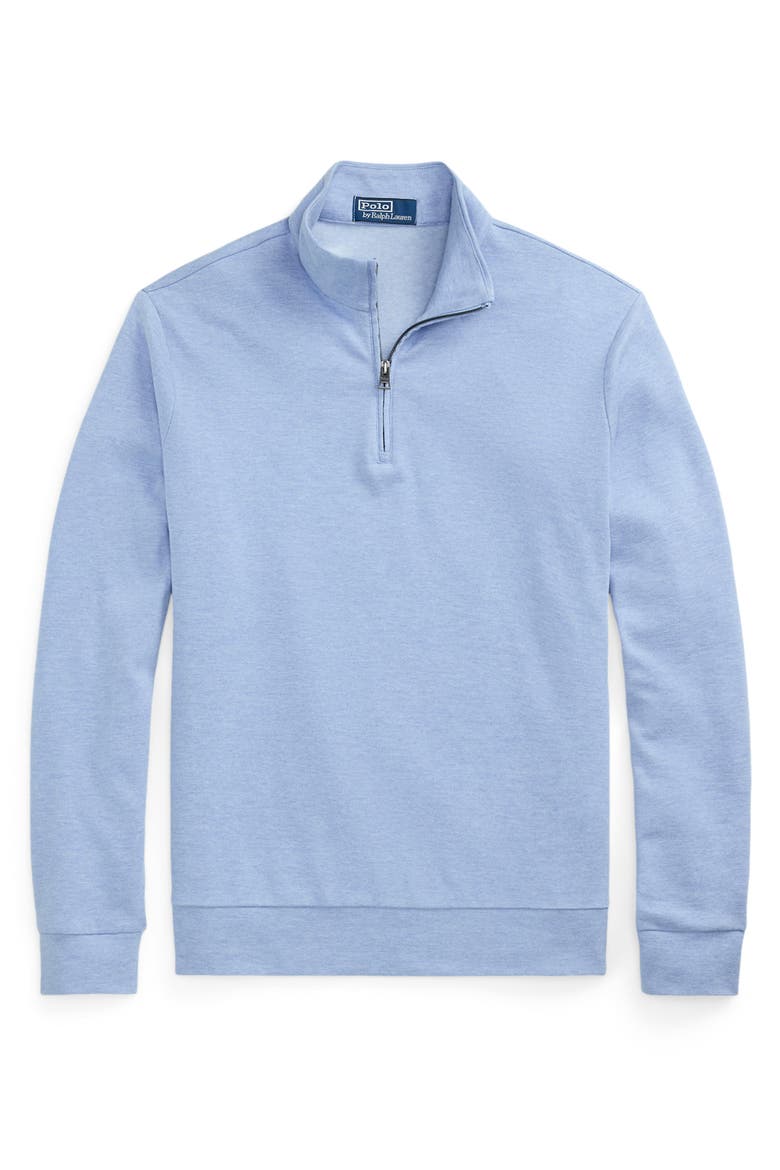 Textured Double Knit Quarter Zip Pullover, Alternate, color, SOFT ROYAL HEATHER/ NEVIS