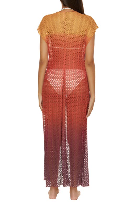 Becca Sunset Metallic Ombré Cover-up Robe In Fire/aubergine
