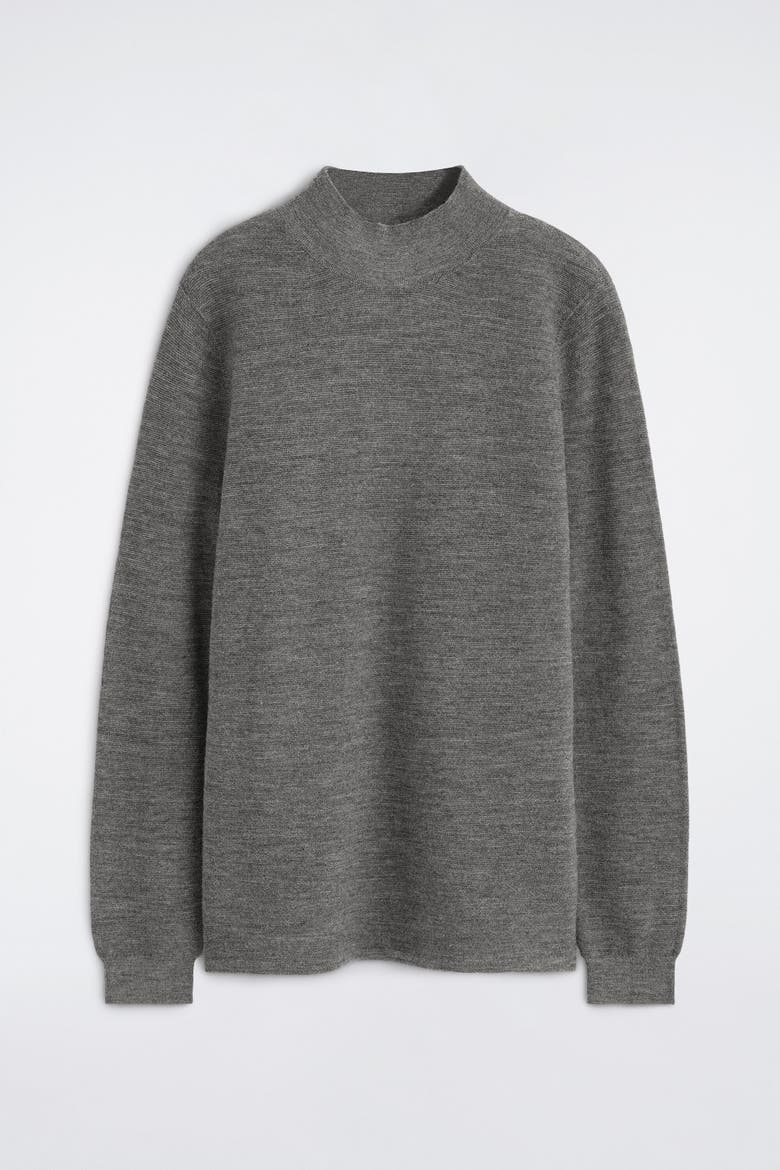 Wool Mock-Neck Sweater, Alternate, color, GRAY