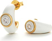 Missoma Cubic Zirconia Enamel Huggie Earrings