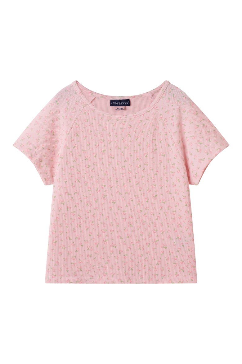 Kids' Print Waffle Knit Two-Piece Pajamas, Alternate, color, PINK