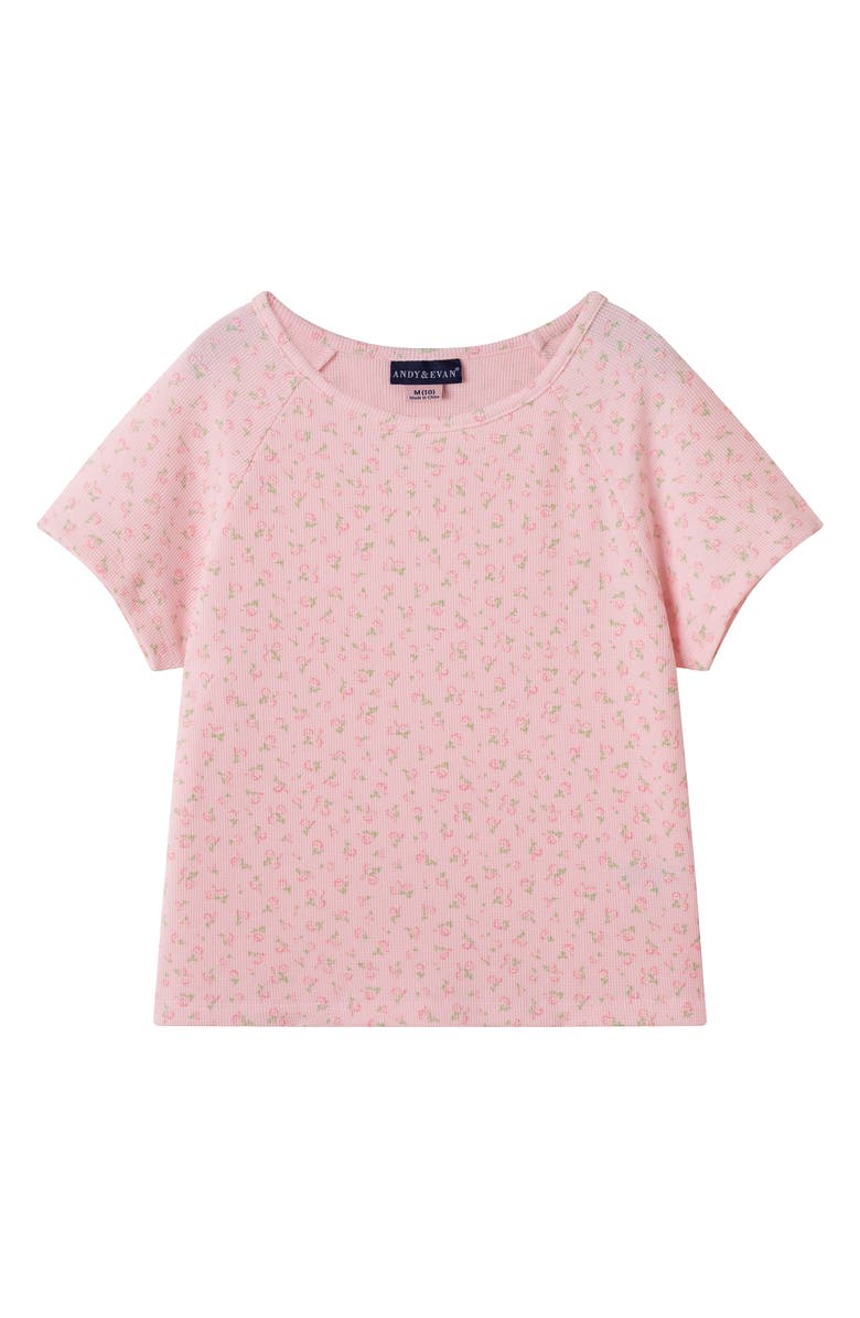 Andy & Evan Kids' Print Waffle Knit Two-Piece Pajamas, Alternate, color, Pink