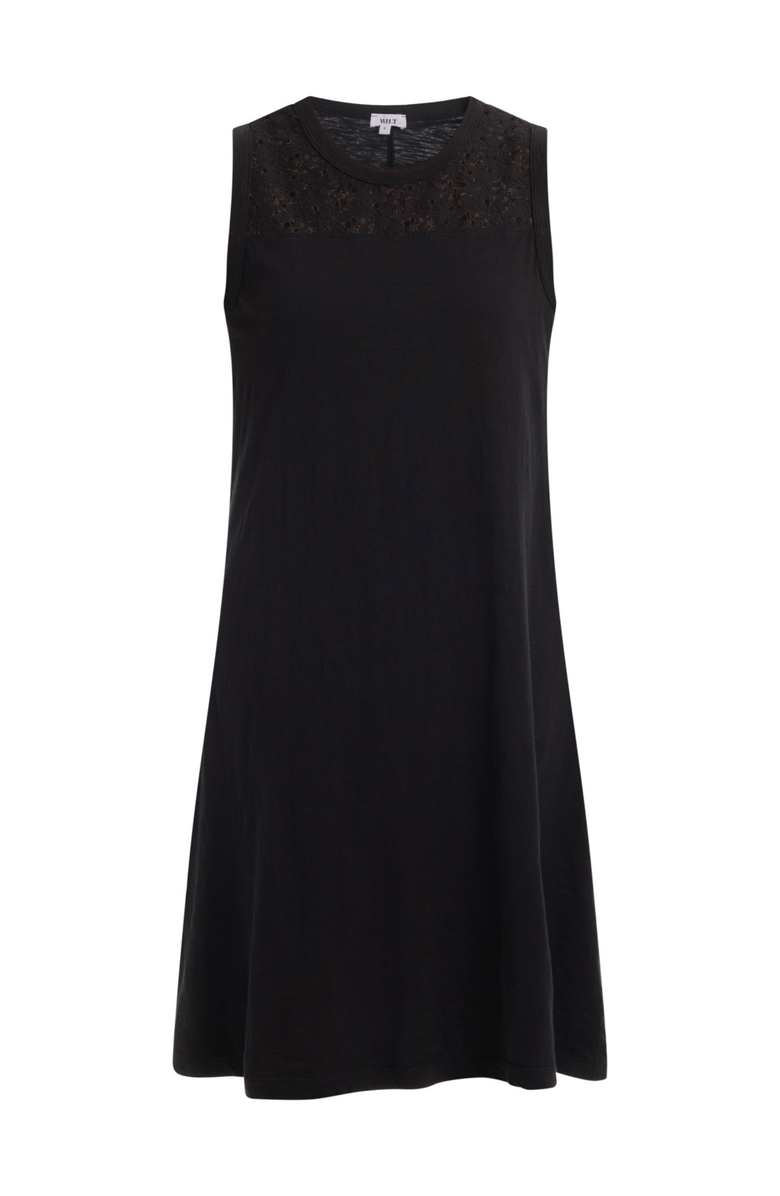 Wilt Sleeveless Lace Yoke Dress, Alternate, color, Black