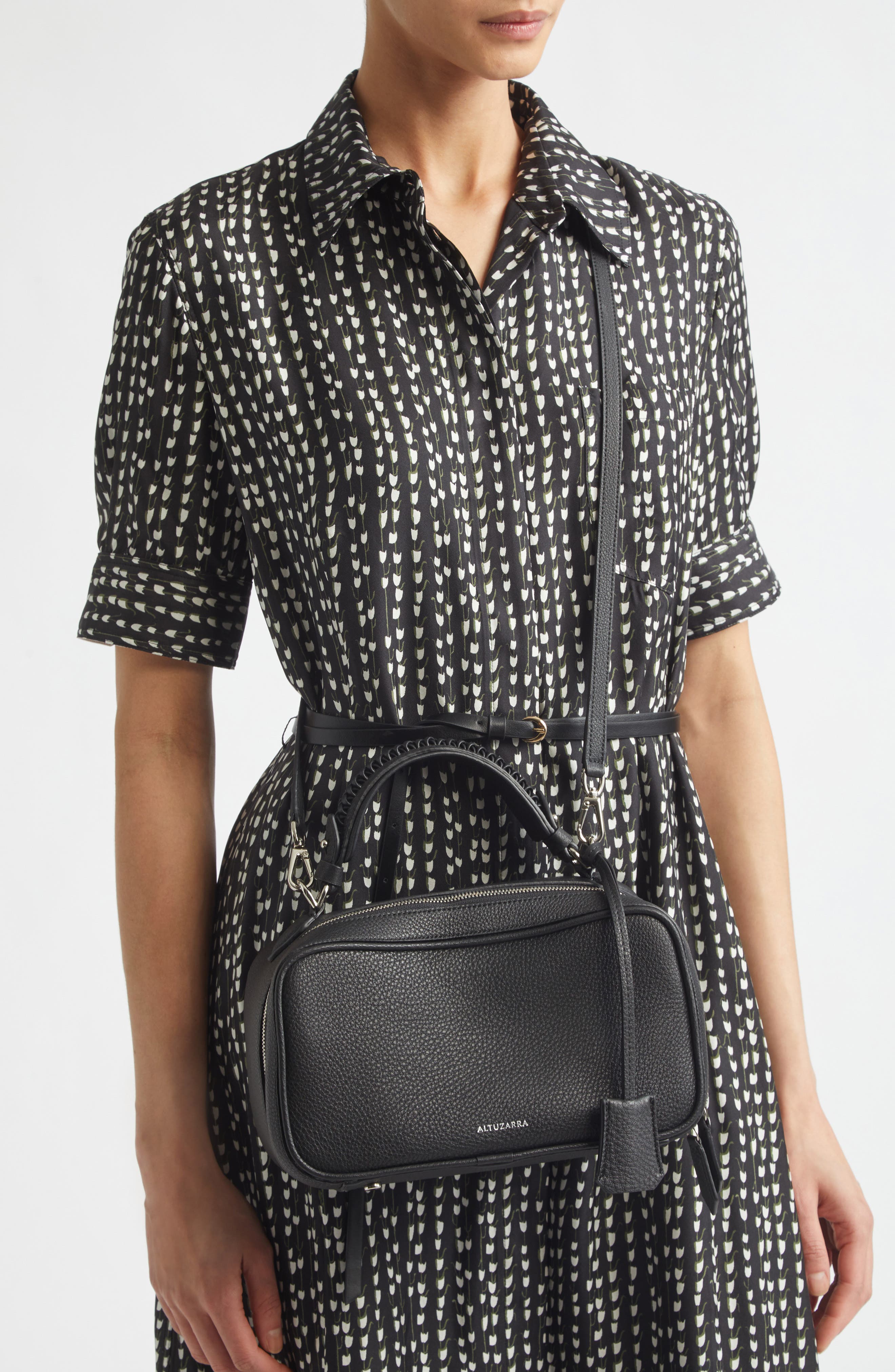 Altuzarra Tack Trunk Crossbody Bag, Alternate, color, Black