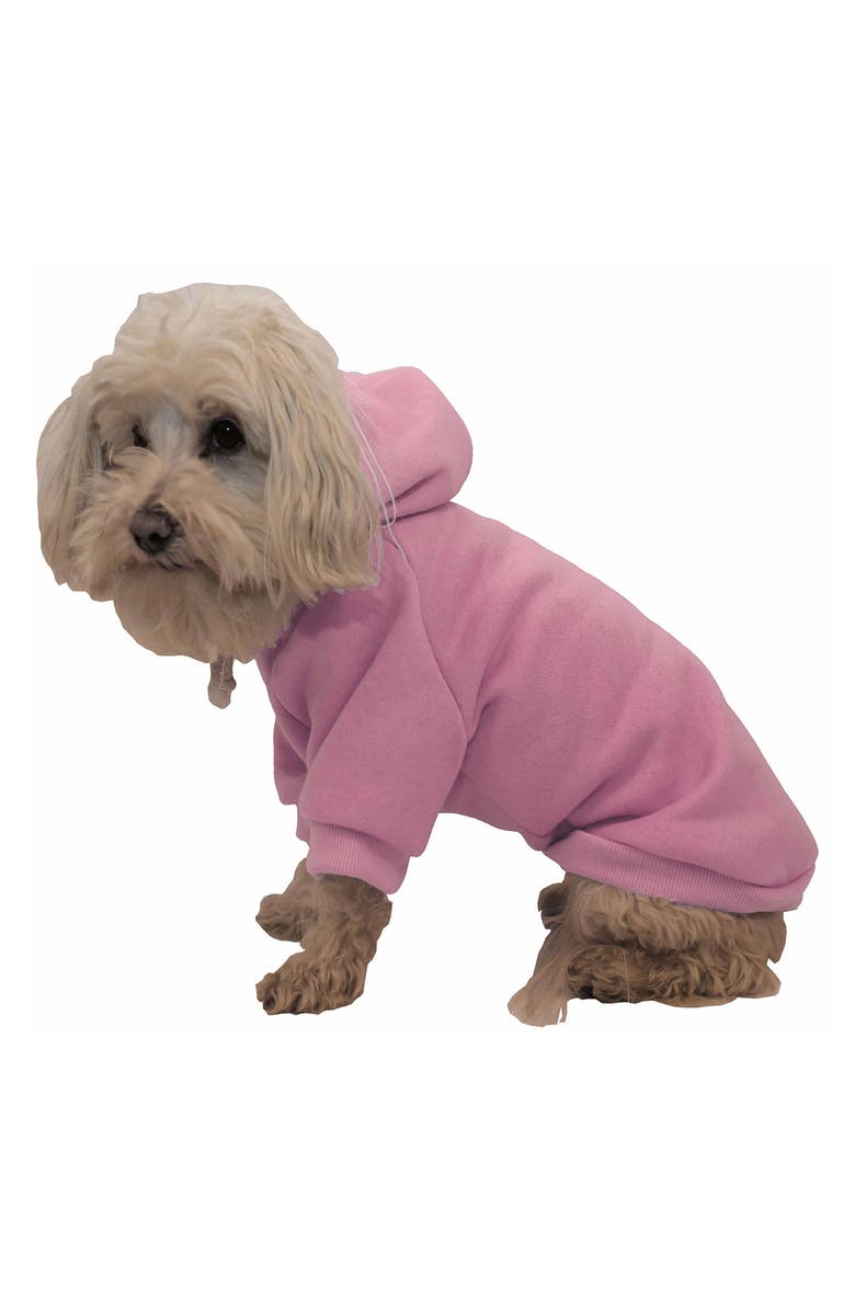 PET LIFE Fashion Plush Cotton Hoodie - X-Small, Alternate, color, Pink