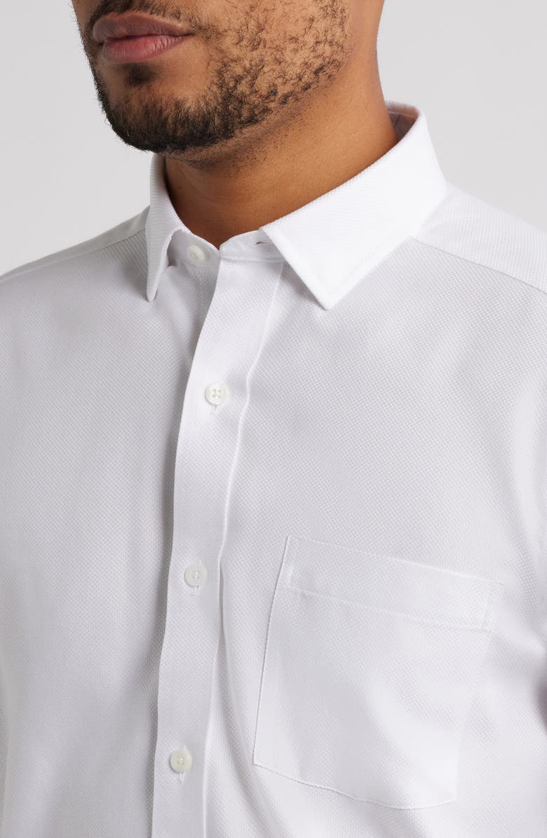 Johnston & Murphy Non-Iron Cotton Dobby Dress Shirt, Alternate, color, White