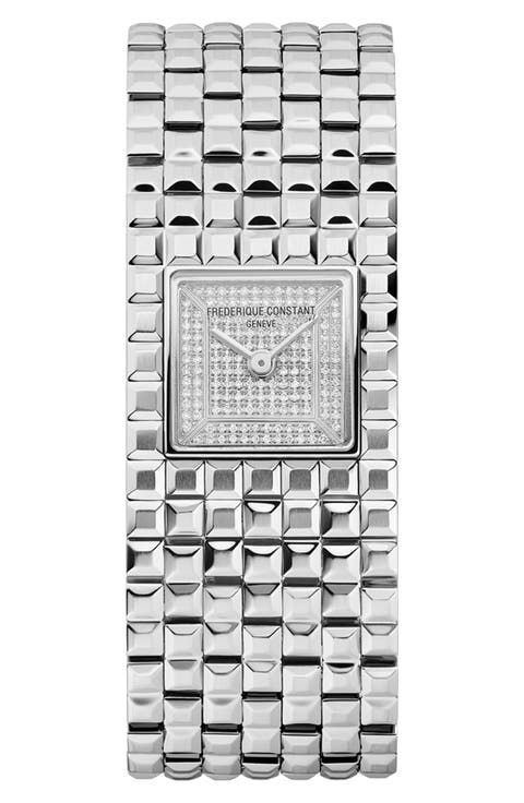 Classics Manchette Diamond Bracelet Watch, 20mm x 25.7mm