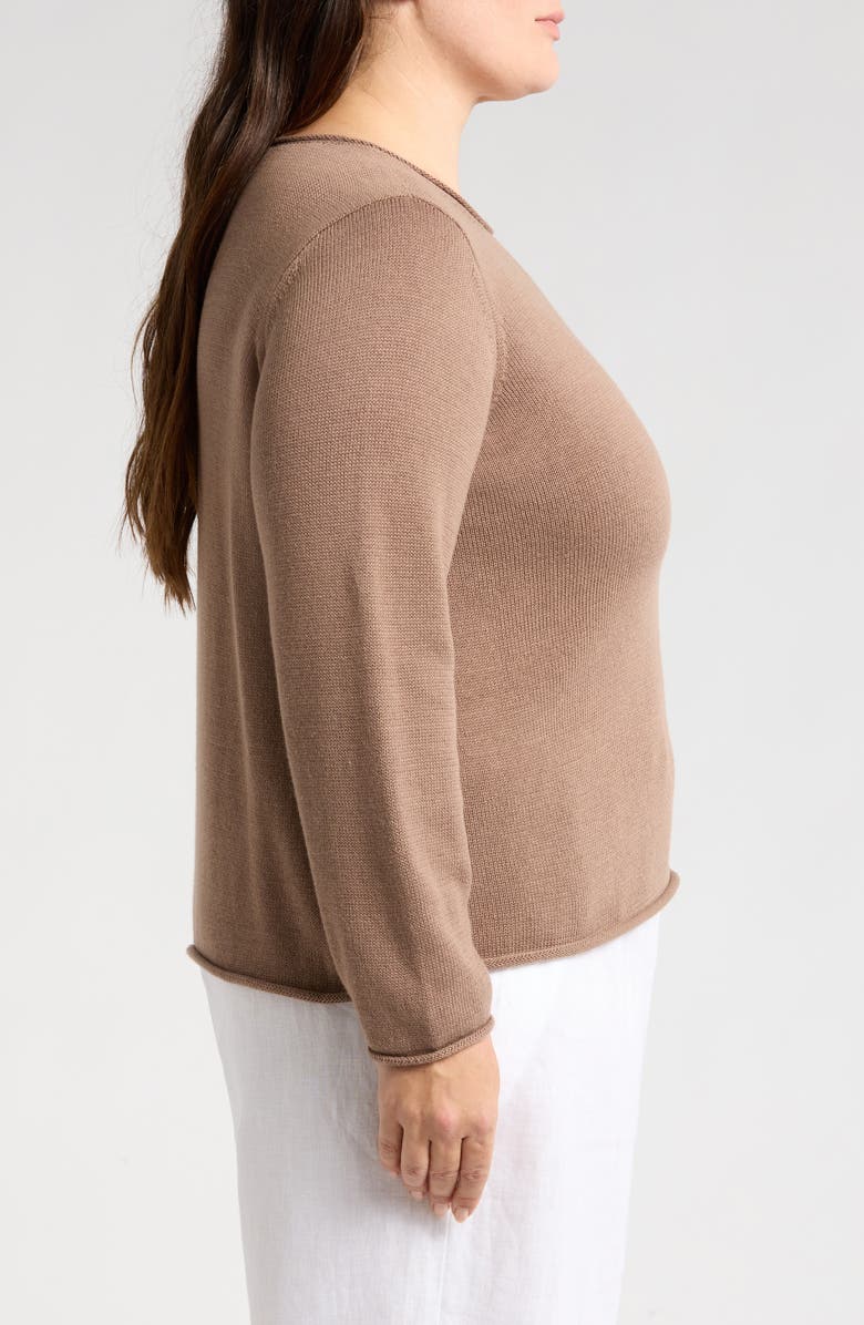 Eileen Fisher Jewel Neck Organic Cotton Blend Sweater, Alternate, color,