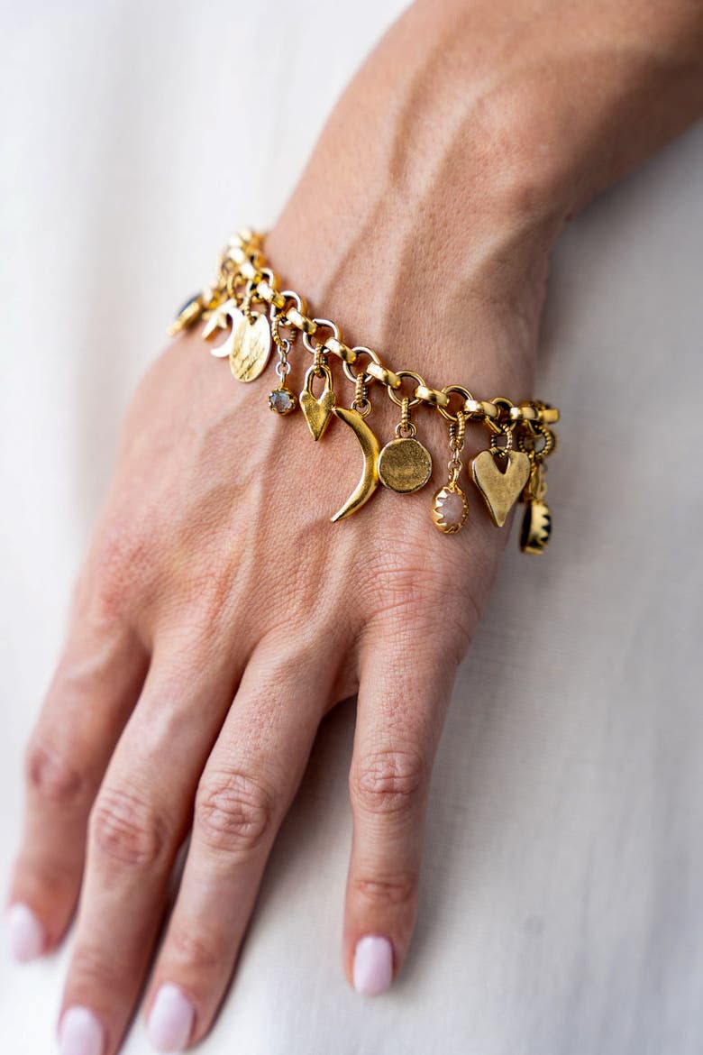 Talisman Charm Bracelet, Alternate, color, Gold