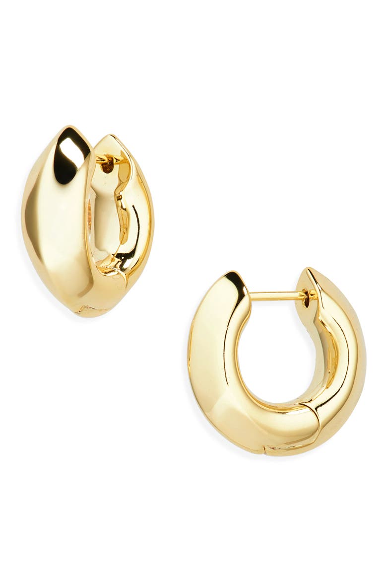 Mikki Huggie Hoop Earrings, Main, color, GOLD POLISHED METAL