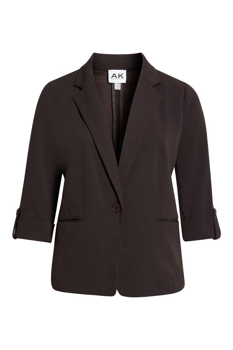 One-Button Blazer, Alternate, color, CHOCOLATE BROWN