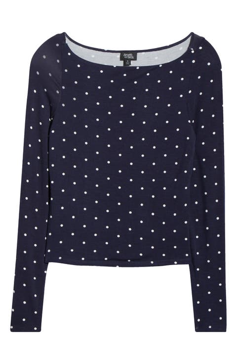 Shaina Polka Dot Long Sleeve Top