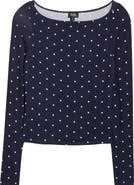 PacSun Shaina Polka Dot Long Sleeve Top