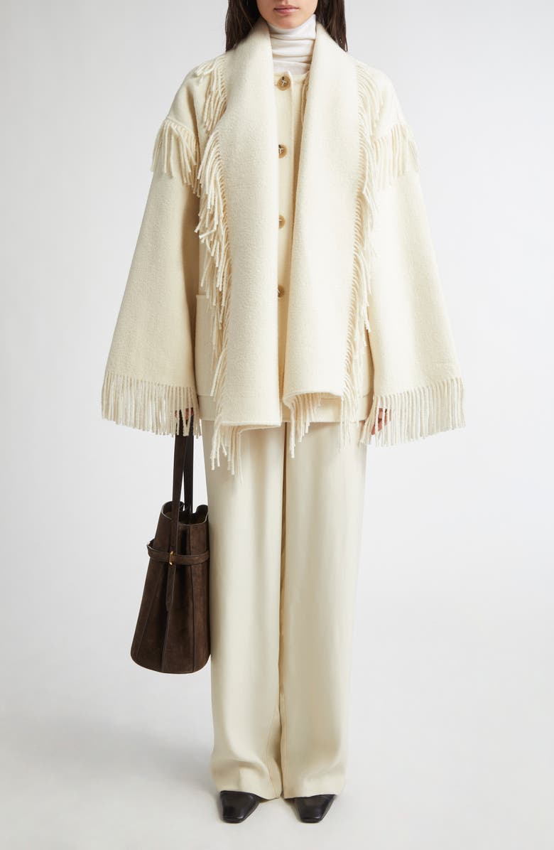 Double Face Wool Blend Scarf Jacket