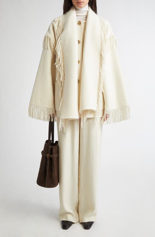 Totême Toteme Double Face Wool Blend Scarf Jacket In Neutral