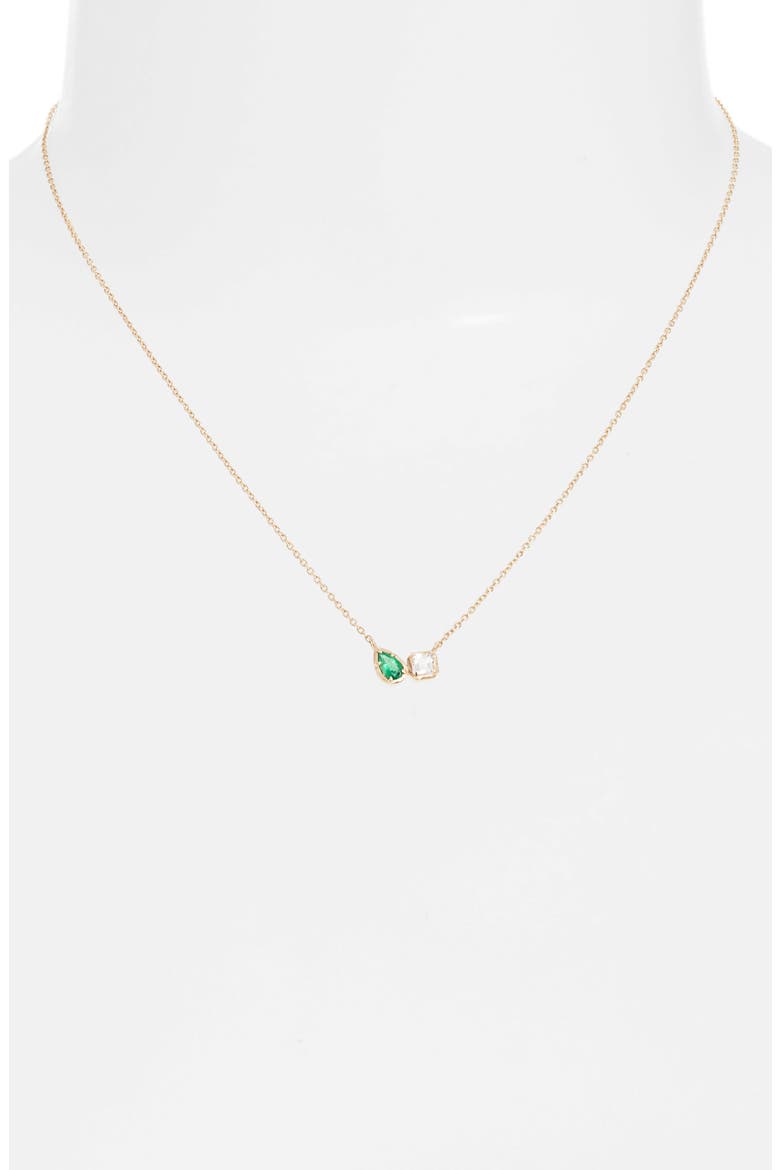 Mélia Toi Et Moi Necklace, Alternate, color, GREEN
