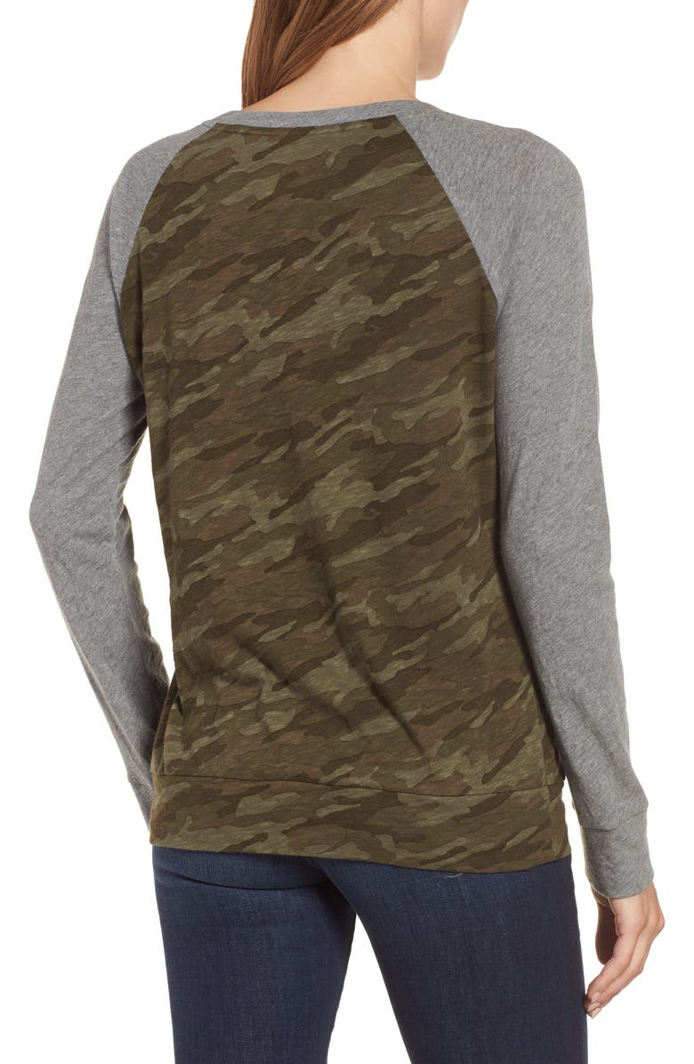 Caslon<sup>®</sup> Lightweight Colorblock Cotton Tee, Alternate, color,