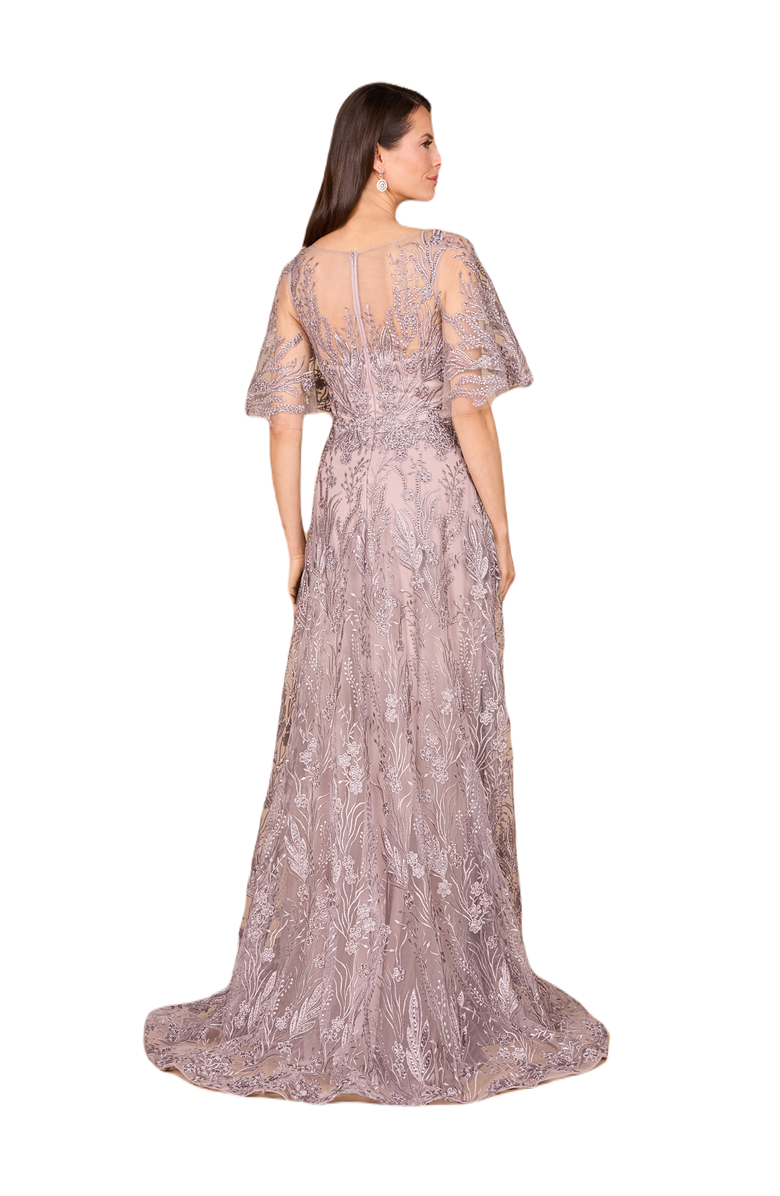 LARA New York Modest, Cape Sleeve A-line Gown, Alternate, color, Dusty Lavender