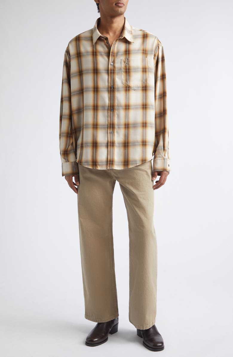 AMI PARIS Large Fit Wide Leg Jeans, Alternate, color, Beige Taupe