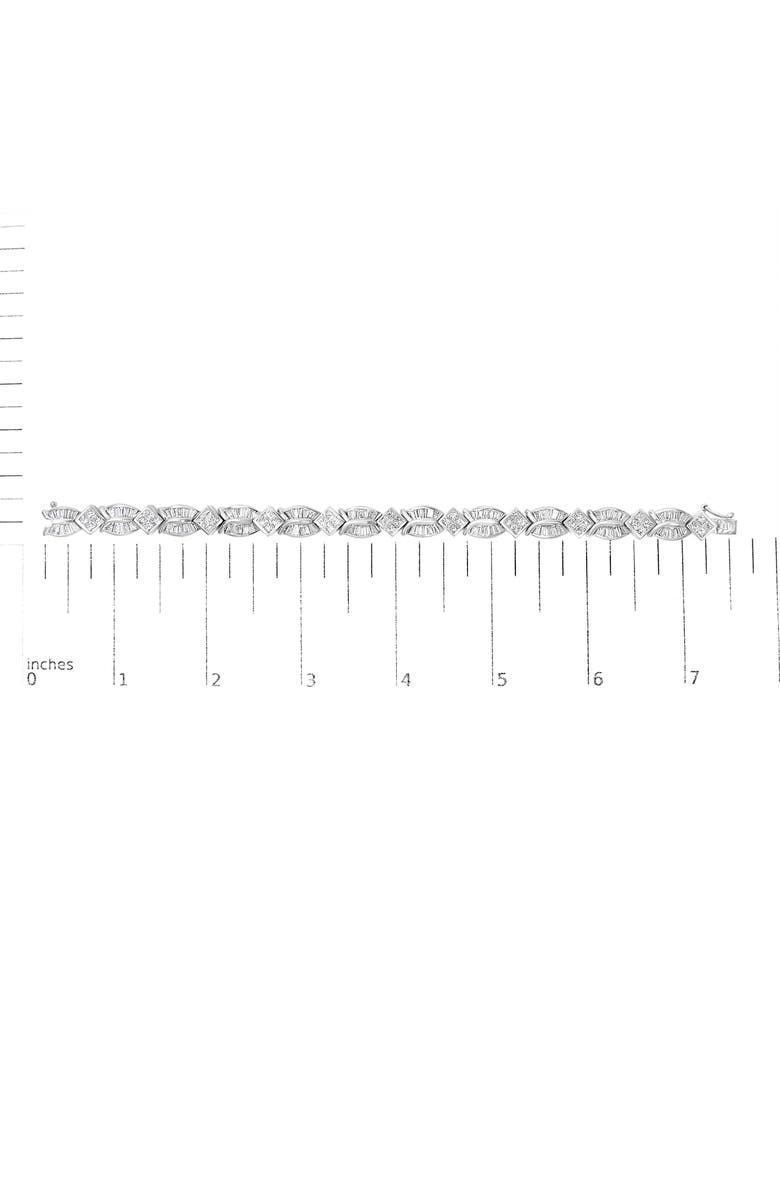 Haus of Brilliance 14K White Gold 8 5/8ct Cttw Princess and Baguette Diamond Geometric Twist Link Bracelet, Alternate, color, White Gold