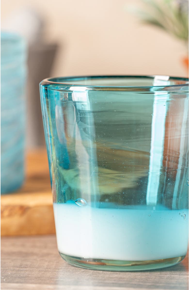 Verve Culture Handblown Glasses - Set of 4, Alternate, color, Aqua