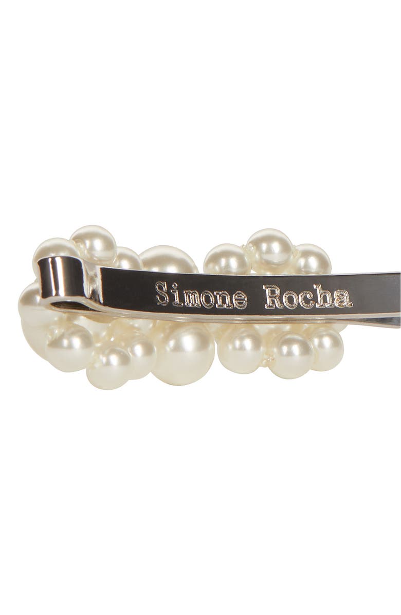 Simone Rocha Mini Imitation Pearl Flower Hair Clip, Alternate, color,