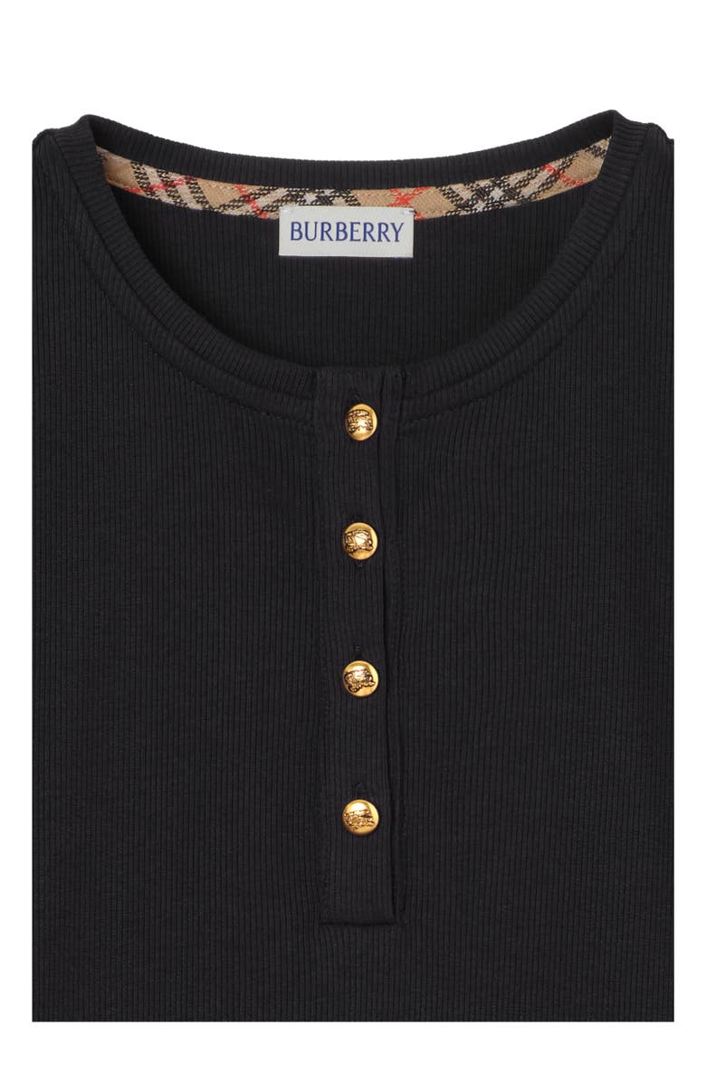 Burberry Cropped Cotton T-shirt, Alternate, color, Black