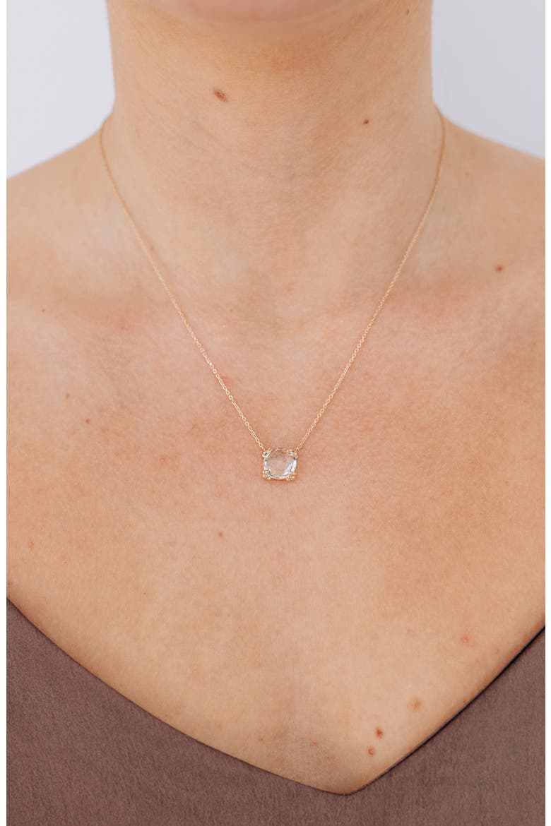 Dew Drop Cluster Pendant Necklace, Alternate, color, BLUE
