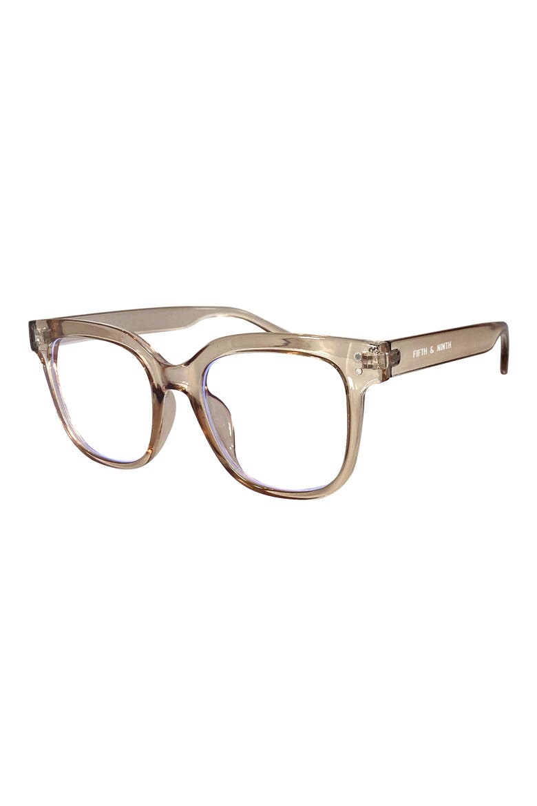 Draper 49mm Square Blue Light Blocking Glasses, Main, color, TAN