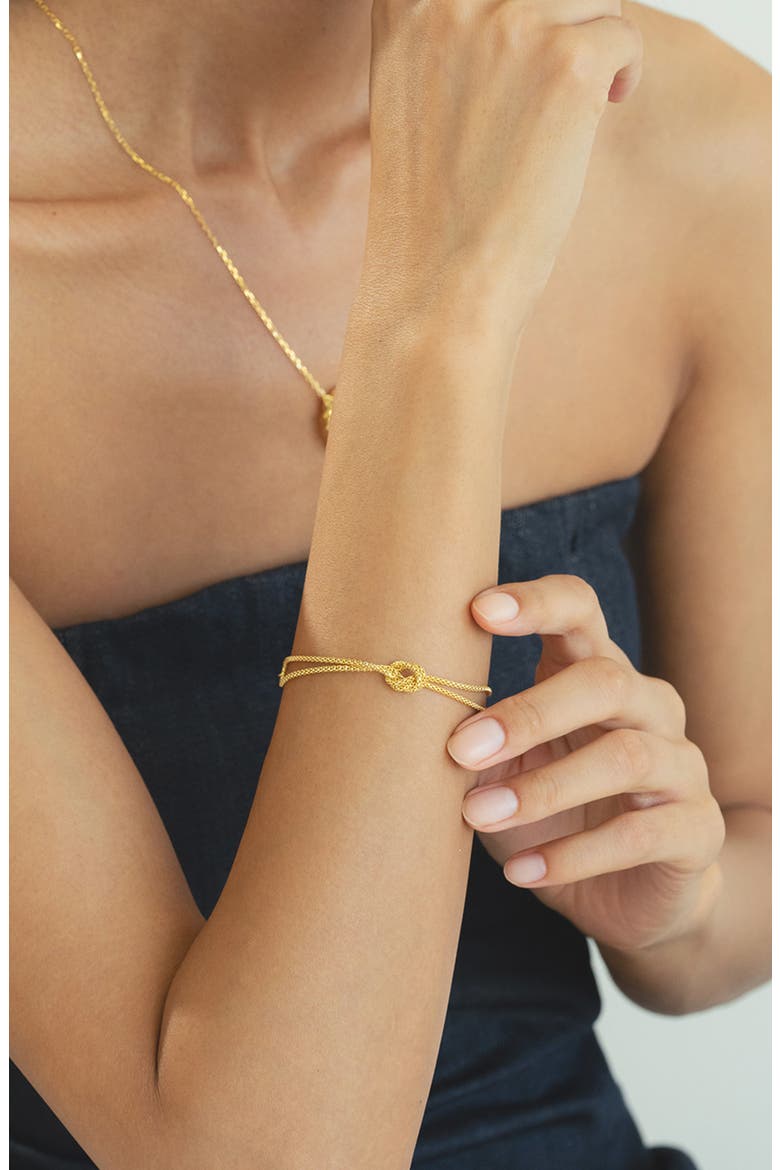 Sterling Silver 18k Gold Plated Noelle Knot Bracelet Minimalist, Alternate, color, Gold