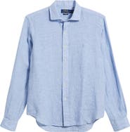 Polo Ralph Lauren Classic Fit Houndstooth Linen Button-Up Shirt