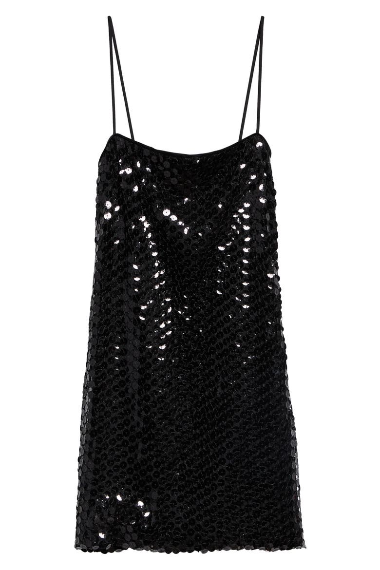 Yvonne Sequin Minidress, Alternate, color, BLACK MESH
