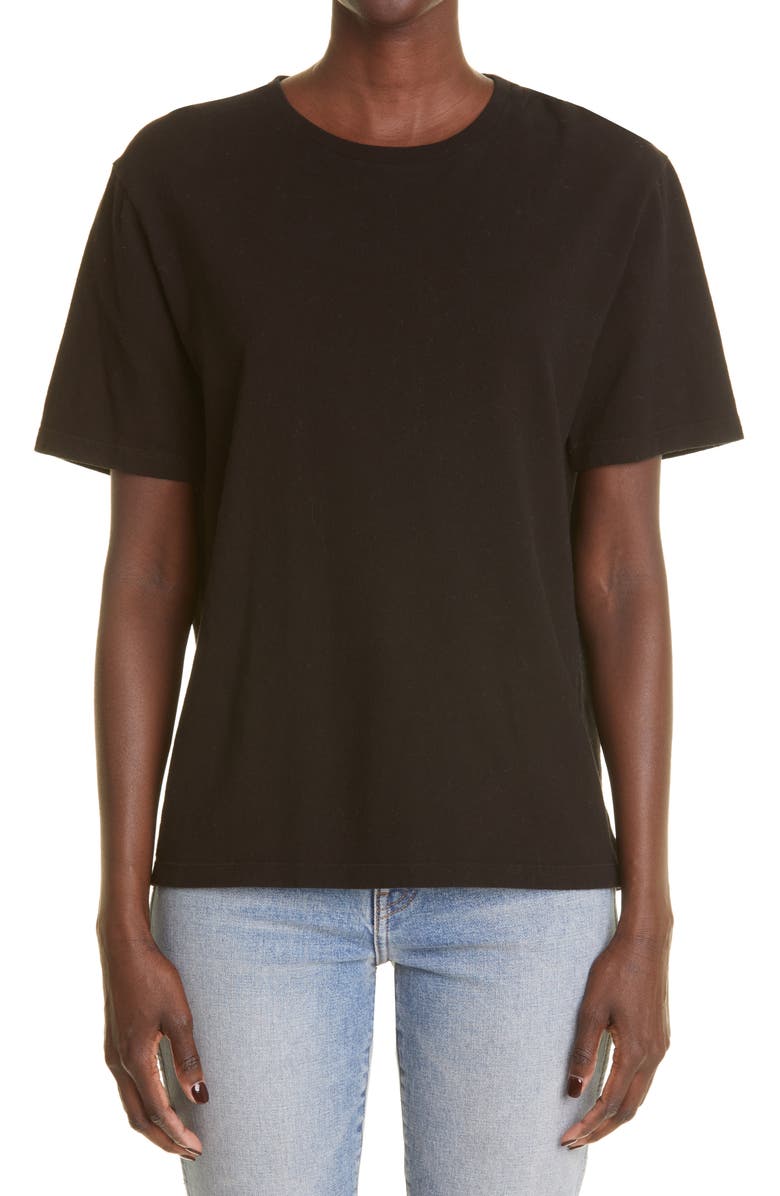 Khaite Mae Cotton T-Shirt, Main, color, Black