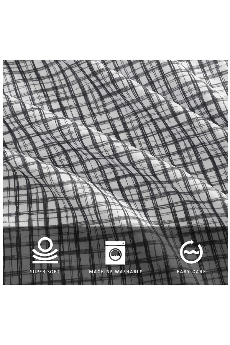 Sketchy Check Sheet Set, Alternate, color, WHITE/ CHARCOLE