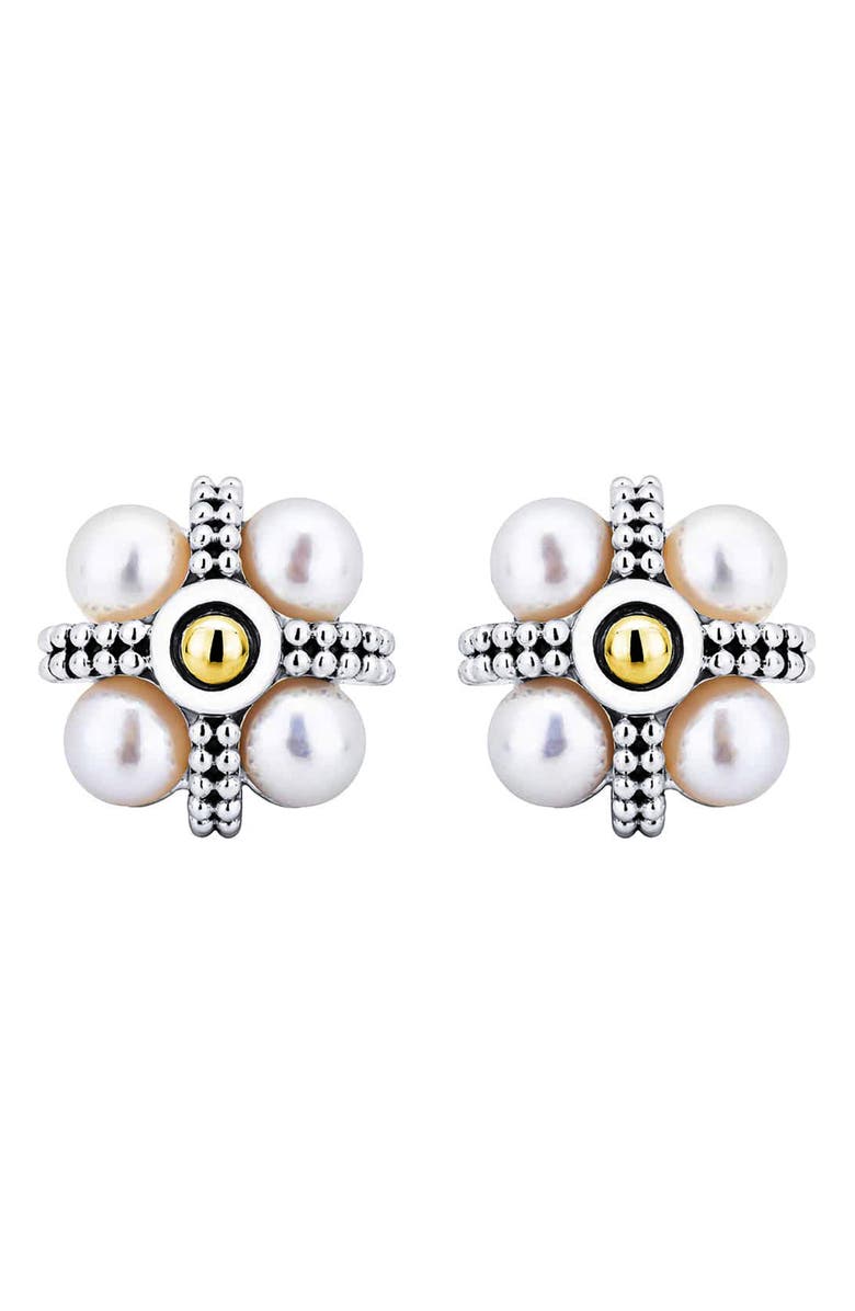 LAGOS Luna Cultured Pearl Stud Earrings, Main, color,