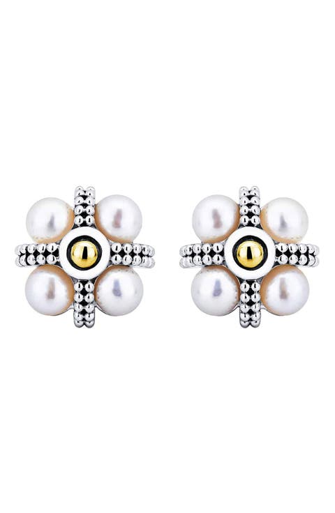 Luna Cultured Pearl Stud Earrings