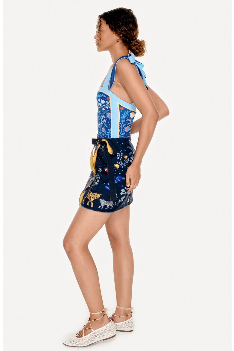 Swim Cover Up Skirt-Amazon Rainforest, Alternate, color, Blue